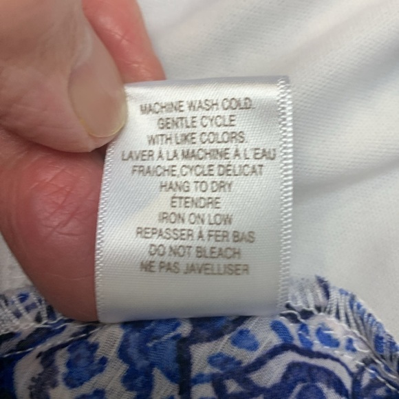 Tamara H Office Top, Blue & White, Flowing, Airy - Picture 9 of 9